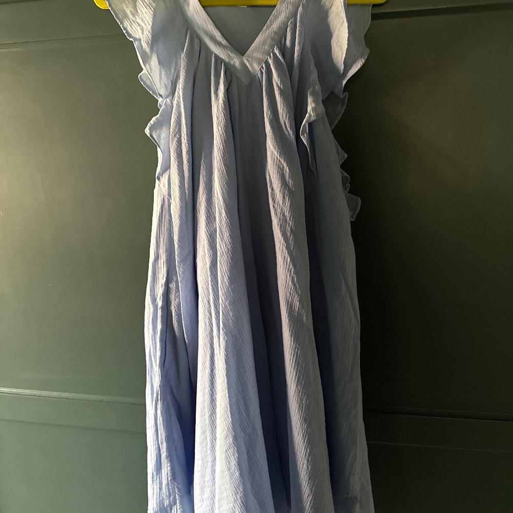 COS baby blue flowy summer dress